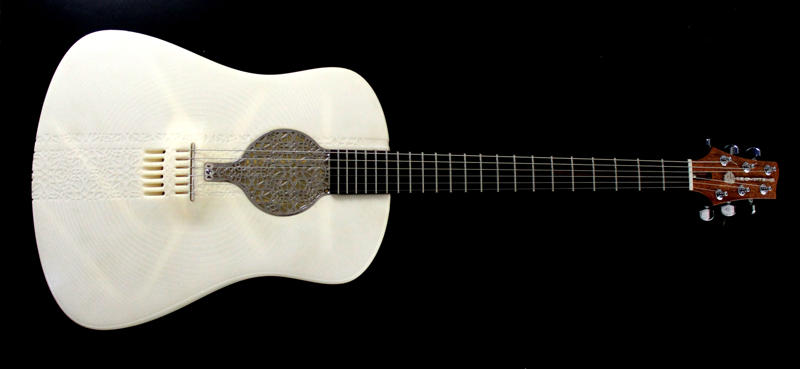 3Dプリンターで作られた美しいアコースティックギター